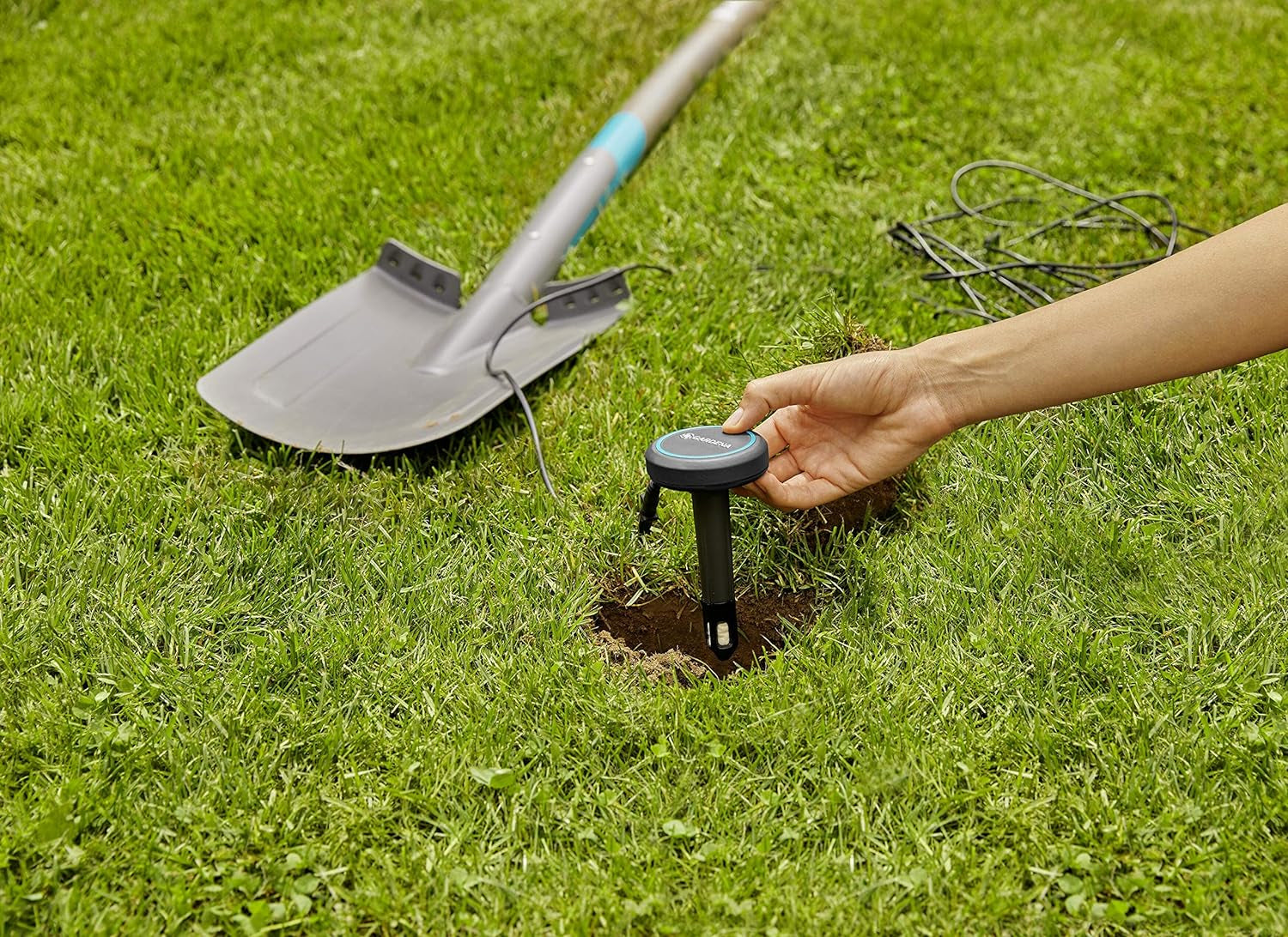 Rallonge Gardena (10 m) pour capteur de pluie et capteur d'humidité du sol, câble de connexion avec système Easy Click, extensible jusqu'à 105 m, pour utilisation hors sol et sous sol (01868-20)