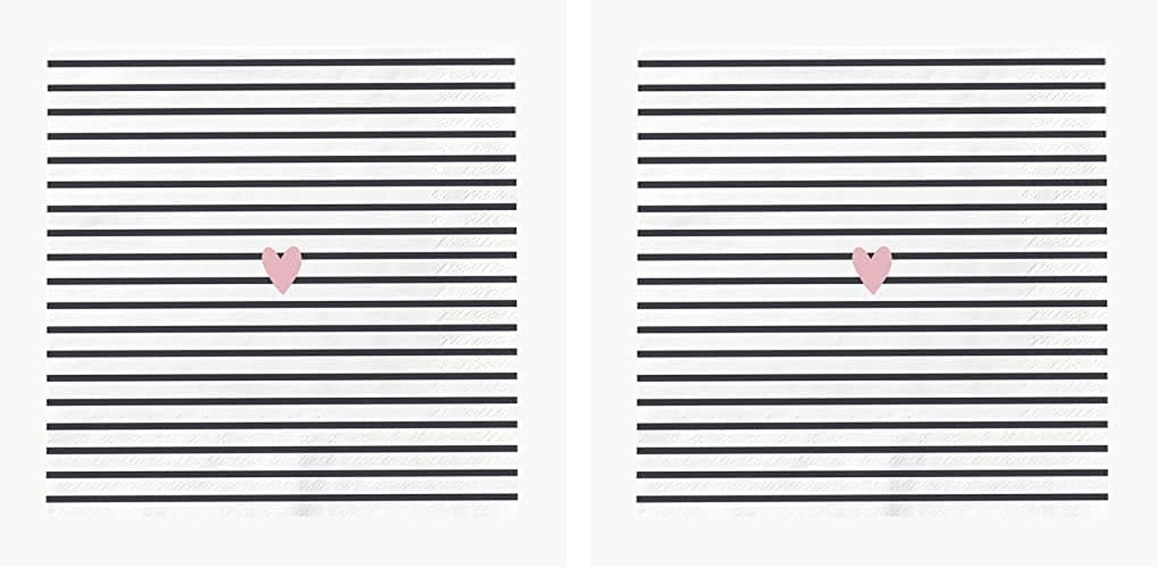 Grafik Werkstatt Serviettes avec inscription 20 pièces 25 cm x 25 cm Coeur noir et blanc (lot de 2)