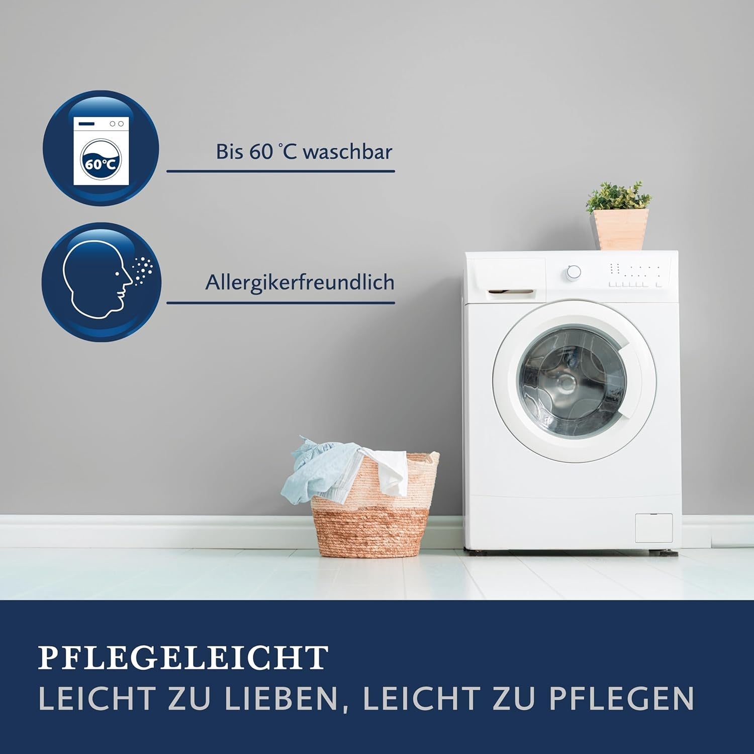 Billerbeck 5452280006 Oreiller en duvet S 03, environ 80 x 80 cm, blanc, 1 pièce (1 paquet) Naty Shop Oreillers standards