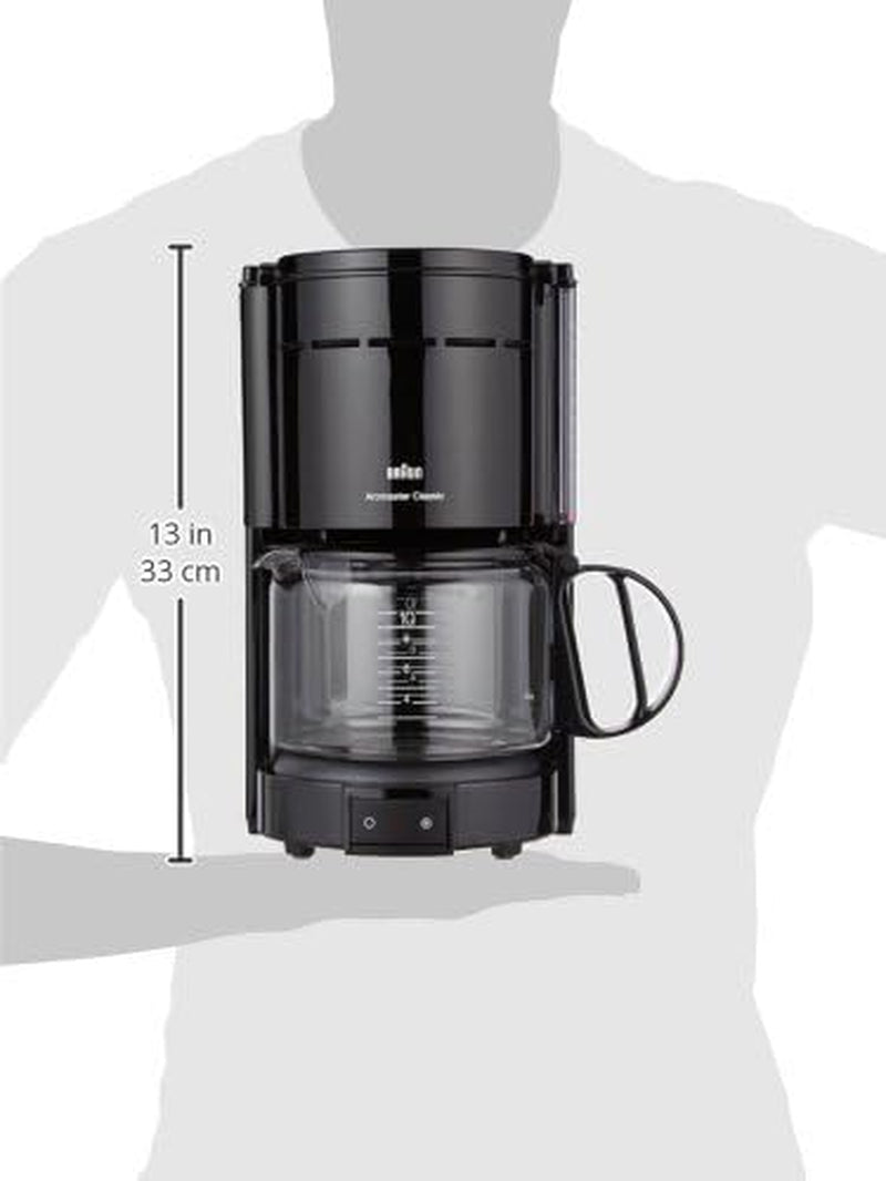 Machine à expresso Braun KF 47 BK - Machine à expresso avec filtre et carafe en verre pour café filtre classique, café aromatique grâce au système OptiBrew, système anti-goutte, arrêt automatique, noir