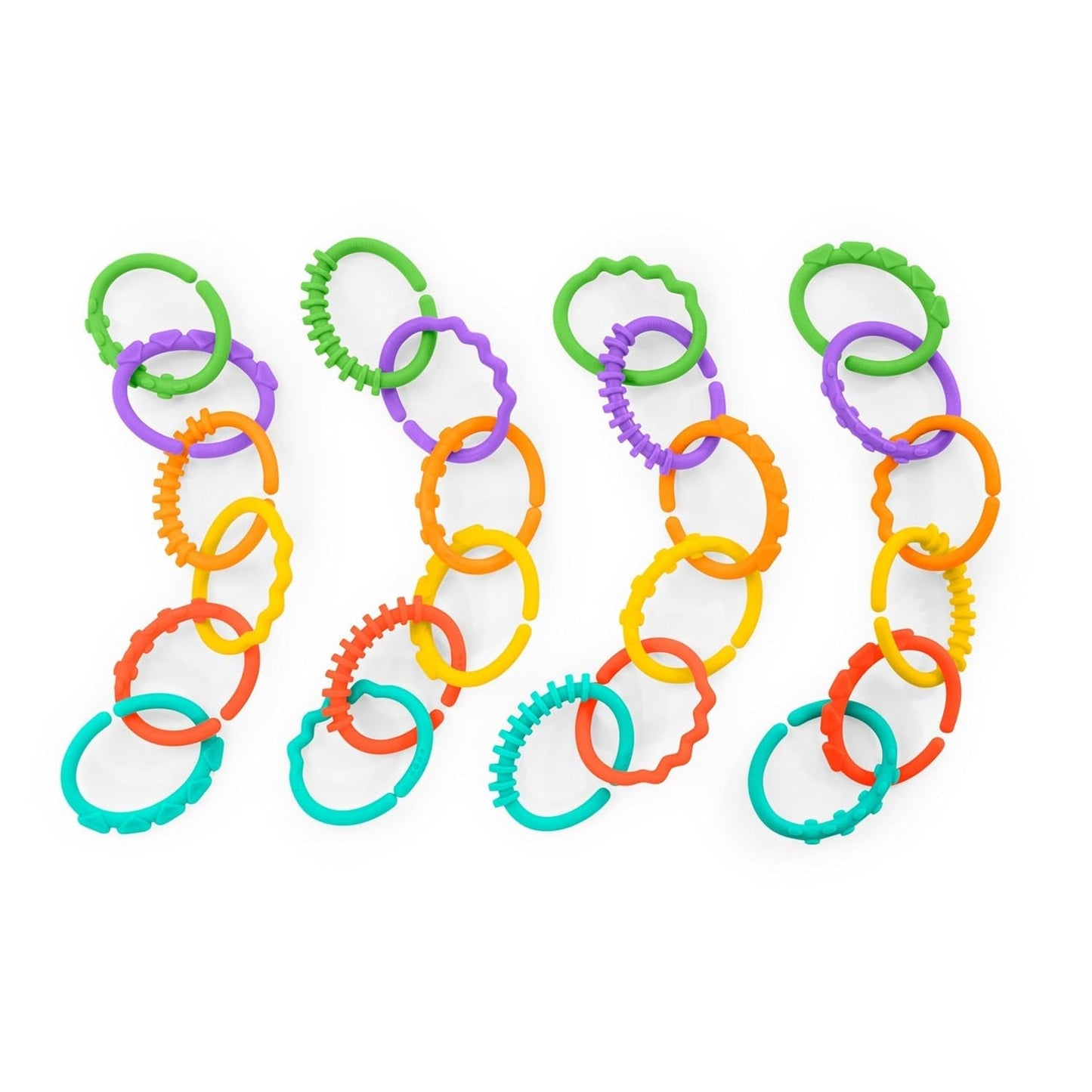 Bright Starts, Oball, maillons de connexion pour chaîne de poussette, nombreux maillons, pliable, facile à attacher, facile à nettoyer, parfait pour les voyages Bebe Toys Naty Shop
