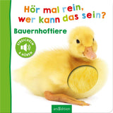 Écoute, qui cela pourrait-il être ? - Animaux de la ferme : caresser et écouter | Livre d'images en carton de haute qualité avec 5 sons et éléments tactiles pour les enfants de plus de 18 mois Baby Toys Naty Shop