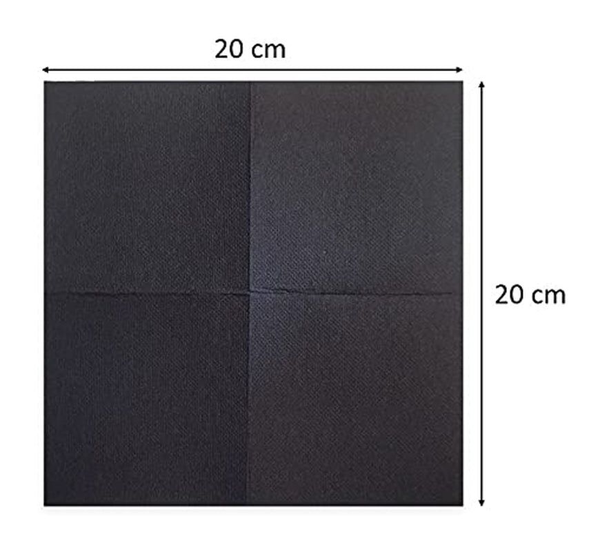 Saten Ser22104961 Cocktail, serviettes 20 X 20, 2 couches, pli 1/4, 100 serviettes, Punta-Punta, noir