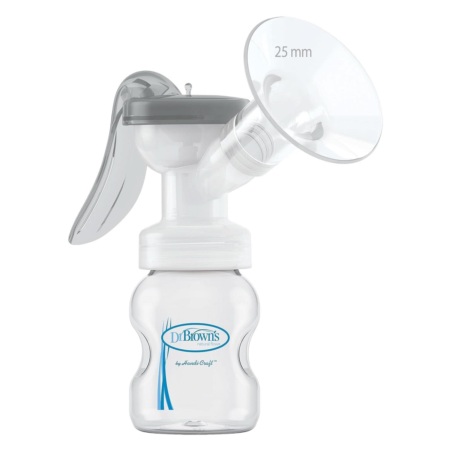 Tire-lait manuel avec protection Softshape 100% silicone (B, bride 25 mm) et options anti-coliques + biberon 150 ml à col large avec tétine à débit lent niveau 1 Accessoires Alimentation et Allaitement Bebe Naty Shop