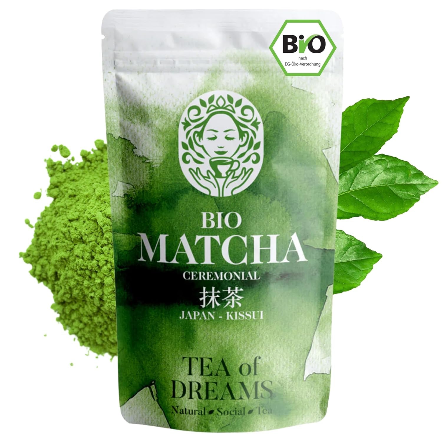Poudre de Matcha Bio pour Thé et Matcha Latte - Qualité Cérémoniale Premium du Japon - Thé Vert Kissui Original - 30g