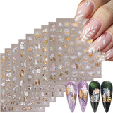 GZMAYUEN 12 couleurs français ongles autocollants 3D français dégradé couleur ongles autocollants auto-adhésif ongles conception ongles accessoires