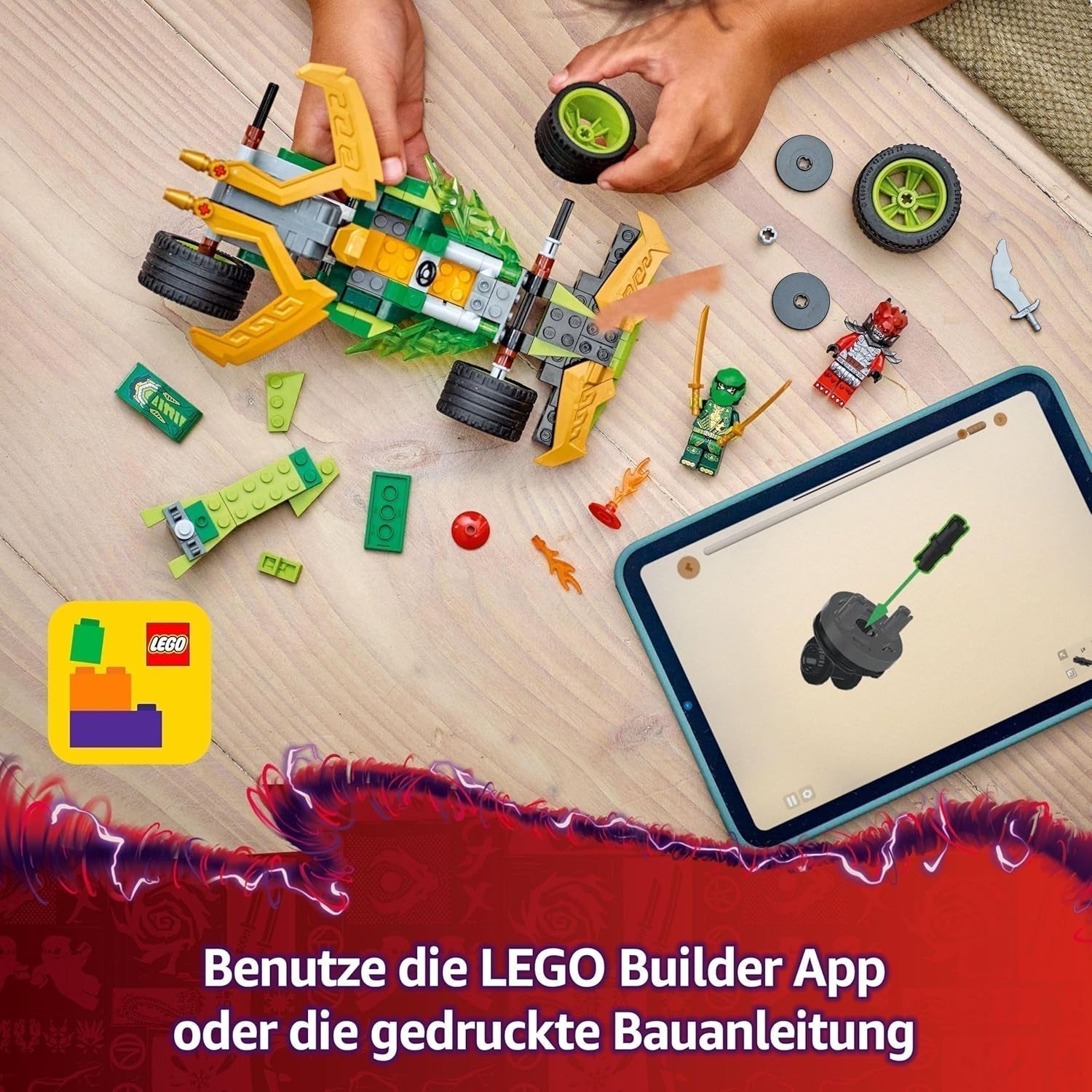 LEGO NINJAGO Lloyd's Action Speedster - Voiture de construction avec 2 figurines pour jouer un rôle, voiture de construction pour enfants - cadeau pour garçons et filles à partir de 7 ans 71828 Jeux de construction Besuche den LEGO-Store
