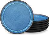 Service de table pour 6 personnes Vancasso PLAYA Service de table en porcelaine 24 pièces pour 6 personnes Bleu comprenant assiettes, assiettes Suma, bols et assiettes à salade Passe au lave-vaisselle et au micro-ondes