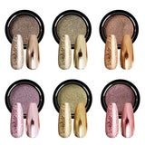 Saviland Chrome Nail Powder Set - Rose Laser Chrome Nail Powder Effet Miroir Laser Nail Art, Nail Glitter Manucure Poudre Décorative avec Bâtons Éponge, Nail Glitter Powder Nail Salon