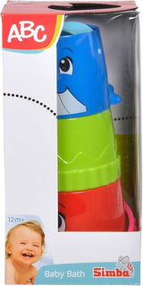Simba 104010183 - Seau ABC avec verre empilable, seau et verre coloré avec ruisseau et roue à eau, 3 pièces, 23 cm, à partir de 12 mois Jouets pour bébés Naty Shop
