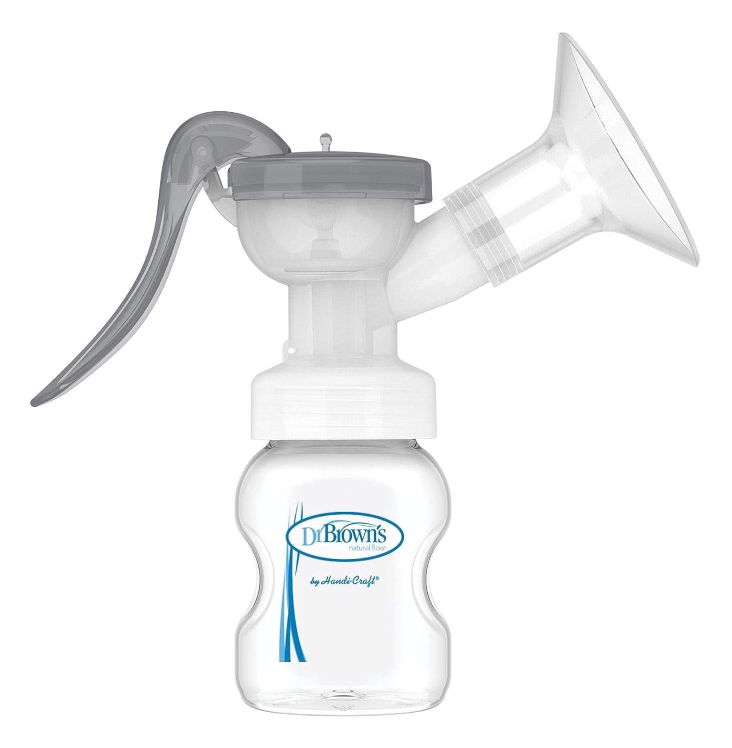 Tire-lait manuel avec protection Softshape 100% silicone (B, bride 25 mm) et options anti-coliques + biberon 150 ml à col large avec tétine à débit lent niveau 1 Accessoires Alimentation et Allaitement Bebe Naty Shop