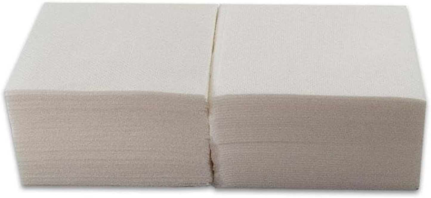 , Serviette cocktail en papier, pli 1/4, Dentelle, 150 Serviettes, Blanc
