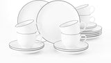 Seltmann Weiden - Lido Black Line - service de table 36 pièces - porcelaine (dont 6 tasses à café)