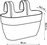 elho Vibia Campana Easy Hanger M 36 - Pot pour balcon et extérieur - Ø 36,0 x H 26,5 cm - Noir/Anthracite