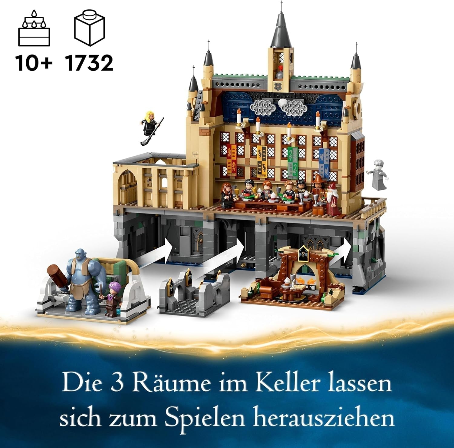 LEGO Harry Potter Château de Poudlard : La Grande Salle, jouet à collectionner avec 11 figurines dont Hermione Granger, cadeau magique pour garçons et filles 76435 Jeux de construction Besuche den LEGO-Store