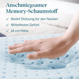 Oreiller LUCID à mémoire de forme avec gel 40x60 cm - respirant - effet rafraîchissant - housse lavable - oreiller certifié Oeko-Tex, blanc