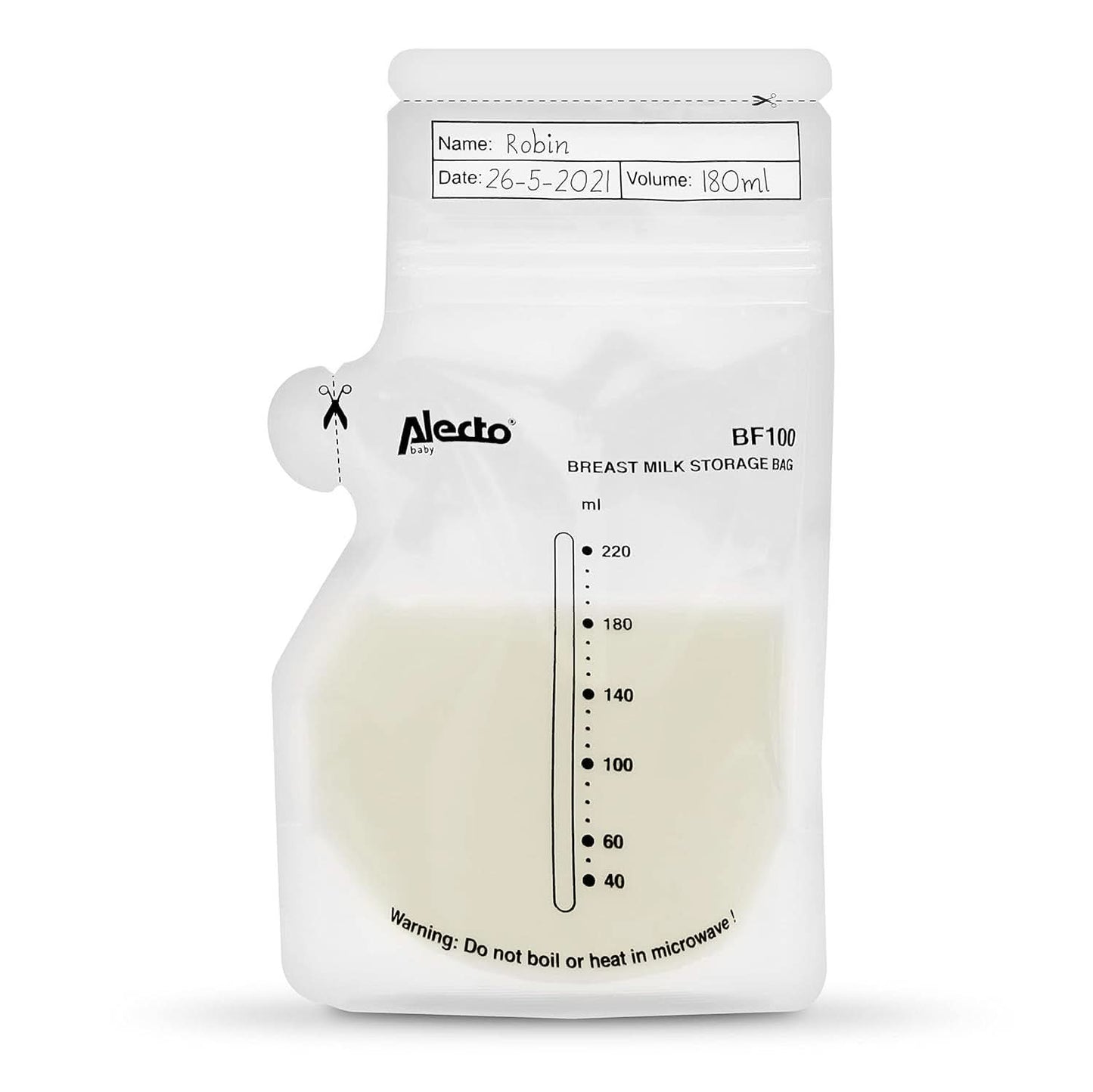 BF100 Sachet de conservation pour lait maternel - Sachet pour lait maternel - capacité 220 Ml - 100 pièces - Transparent Accessoires Alimentaire et Allaitement Bebe Naty Shop