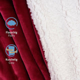 Couverture douillette Komfortec 150X200 Cm, couverture polaire moelleuse certifiée Oeko-Tex, couverture sherpa chaude pour le canapé, couverture épaisse pour le canapé, bordeaux Lits et couvertures Besuche den Komfortec-Store
