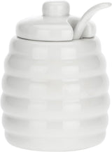 la Porcellana "Sucrier Domestique avec Cuillère, Coffret Cadeau, Blanc"