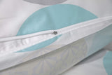 Linge de lit Bierbaum, maco-satin, conçu en Allemagne, modèle 6383 turquoise 02, 155X220 Cm + 80X80 Cm, taille confort Lits et Couvertures Besuche den Bierbaum-Store