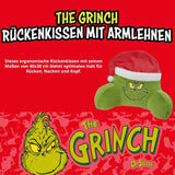 Grinch Pillow - Oreiller de dos pour lit et canapé, support dorsal avec accoudoirs, oreiller de lecture pour le dos, le cou et la tête, vert, 40 x 38 cm