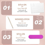 Ongles Chromés Autocollants - Colle Pailletée Brun Amande Moyen Sur Les Ongles Faux Ongles Pailletés Colle Sur Ongles Artificiels Ongles Acryliques Vernis Pour Femme 24 Pièces