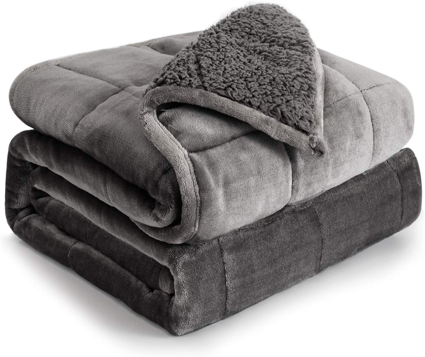 Couverture lestée Cottonblue 6,8 kg Couverture lestée Sherpa en flanelle à poils longs Queen Size pour adultes Couvertures lestées confortables pour apaiser et détendre Couettes lourdes 152,4 x 203,2 Naty Shop Quilts & Quilts Gris 48 X 72 15 Lb