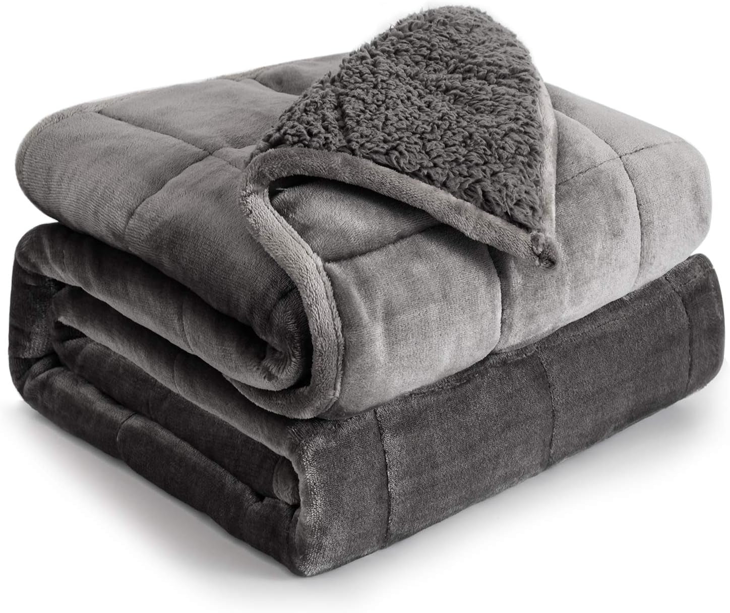 Couverture lestée Cottonblue 6,8 kg Couverture lestée Sherpa en flanelle à poils longs Queen Size pour adultes Couvertures lestées confortables pour apaiser et détendre Couettes lourdes 152,4 x 203,2 Naty Shop Quilts & Quilts Gris 48 X 72 15 Lb