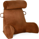 Oreiller de lecture XL pour lit et canapé avec tour de cou amovible, oreiller de dos idéal pour adultes avec mousse à mémoire de forme pour lire, travailler, jouer, regarder la télévision, se détendre (rose)