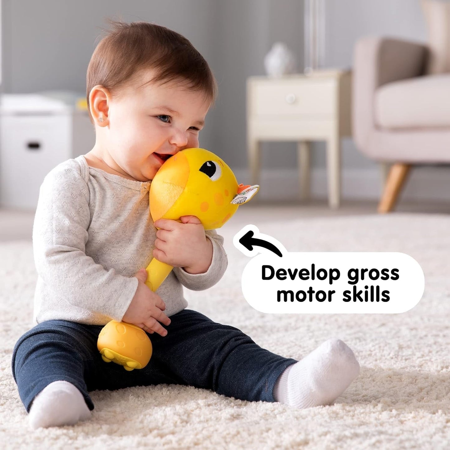 Lamaze L27471 Crazy Giraffe, Jouet nouveau-né, Jouet sensoriel couleur pour bébé, Cadeau nouveaux parents, Jouet de développement pour garçons et filles à partir de 12 mois Jouets pour bébés Naty Shop