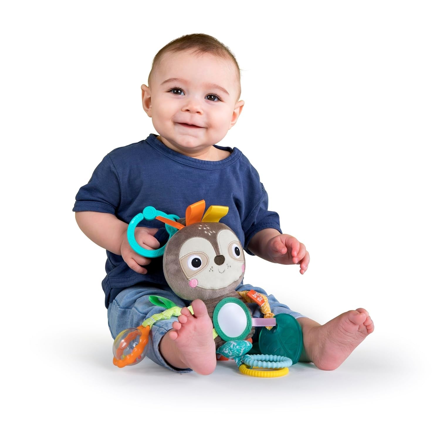 Bright Starts Jouet pour poussette Paresseux – avec hochet, miroir et boucles Taggie Baby Toys Naty Shop Paresseux