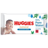 Lingettes humides naturelles biodégradables Huggies pour bébés sensibles, 8 x 48 lingettes, paquet en vrac