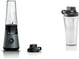 Bosch Mini-mixeur sur socle Vitapower Serie 2 MMB2111S, Mélangeur à grande vitesse, Jusqu'à 40 000 tr/min, Tritan Togo-Flasche 0,6 L, Trinkdeckel, Bruchsicher, Spülmasch.Geeignete Teile, 450W, Silber/Schwarz Kitchen Naty Shop Bundle Mit Togo-Flasche Silber / Schwarz