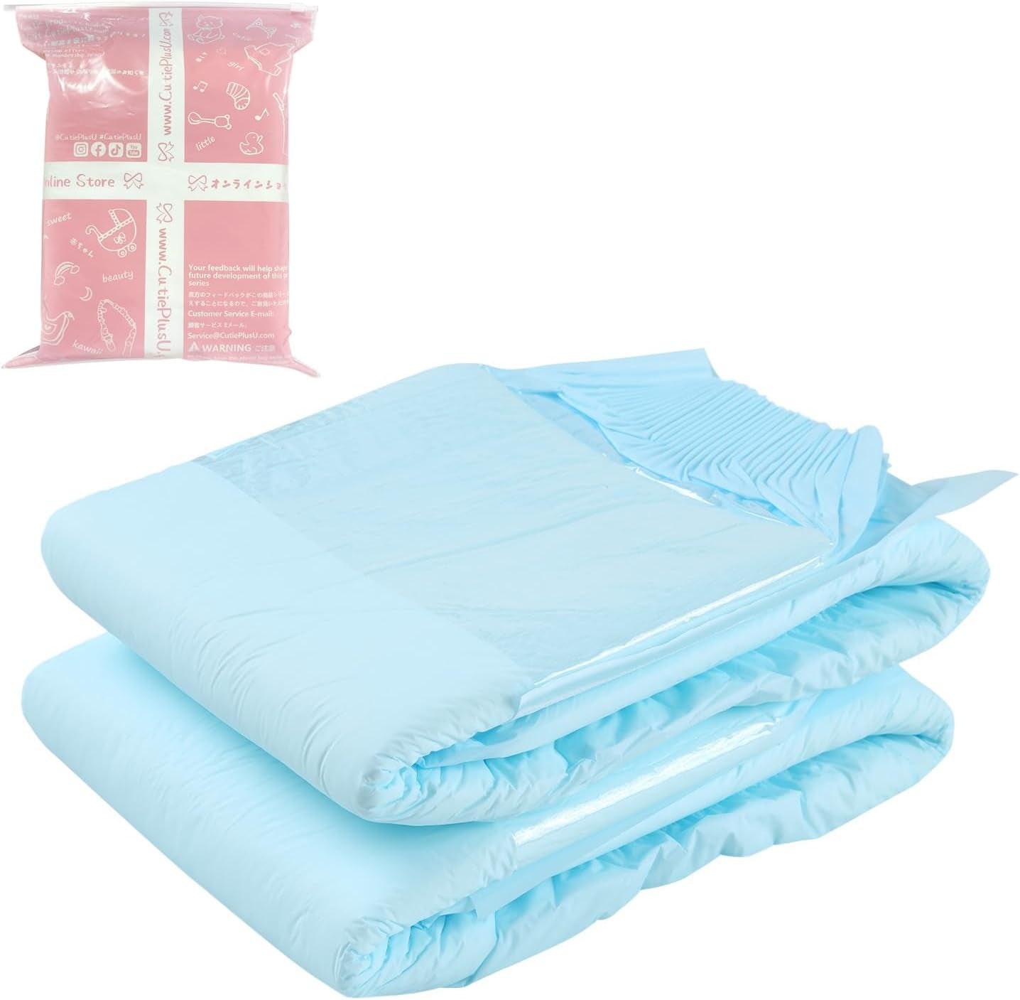 CutiePlusU Couches pour adultes, surface sèche, absorption maximale pendant la nuit, couches jetables pour incontinence – bleu, rose, blanc, lot de 3 (moyen 71-96 cm)
