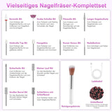 Lime à ongles électrique sans fil - 35 000 tr/min pour ongles en gel, lime à ongles professionnelle et acrylique 12 en 1, ensemble manucure et pédicure à 5 vitesses