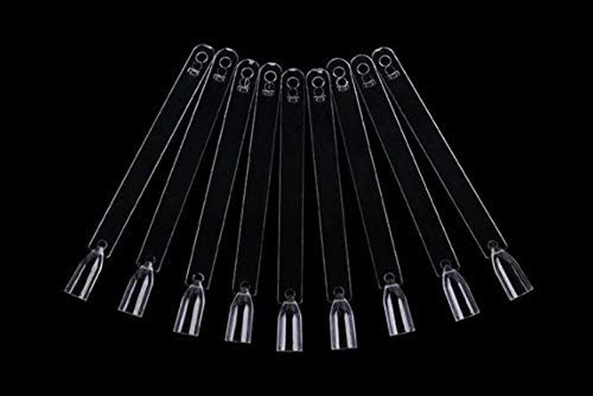 50pcs anneaux de pointe d'art d'ongle, plaques transparentes de couleur, bâtons d'anneau d'affichage de vernis à ongles, pratique de salon de manucure, affichage de pointe d'ongle pour l'affichage et la pratique de bricolage d'art d'ongle