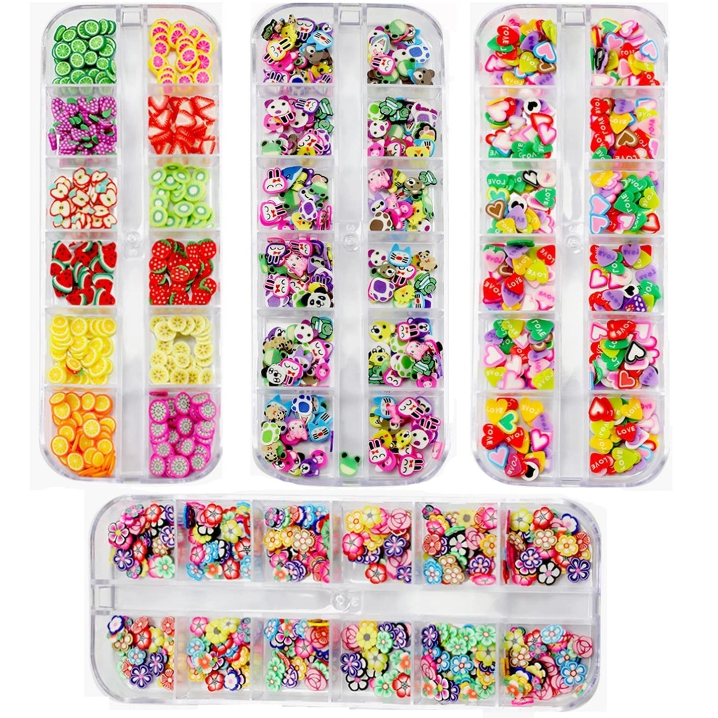 4 Set Nagel Obst Scheiben, Basicon Niedliche Obst Polymer Scheiben Obst Scheibe Nail Nagel 3D Obstscheibe Nail Art Slice For DIY Liefert Maniküre Dekoration Schleim Zubehör Nageldekorationen, 4 Stile