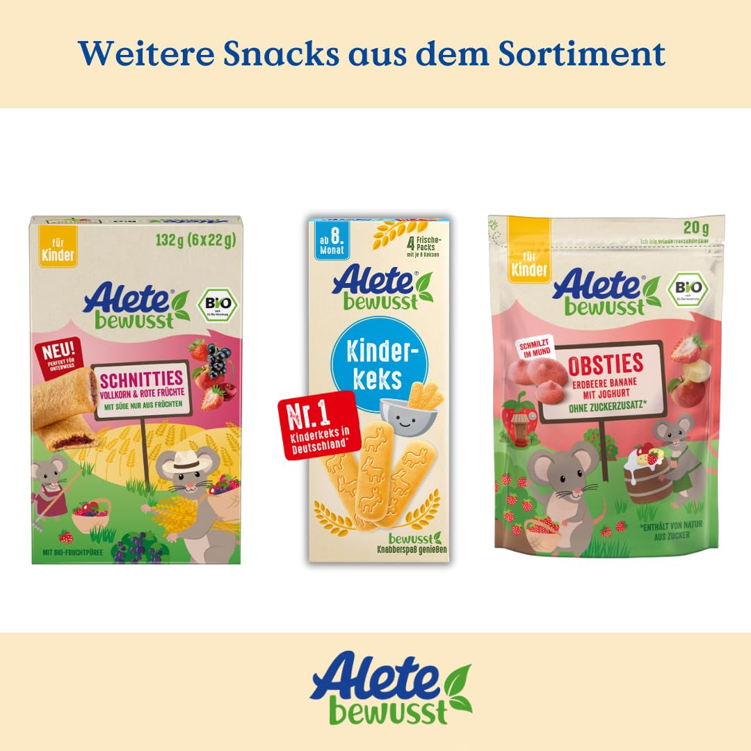 Alete Tartes Bio Tranchées de Pommes à Grains Entiers 8 x 132g