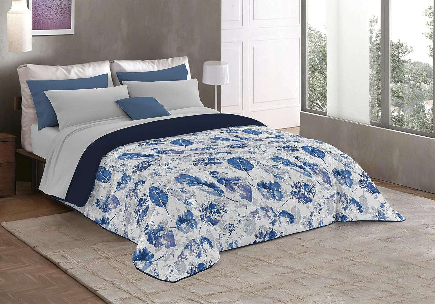 Fantasy T-Fa-Hypnotic-1P Couette d'hiver, Microfibre, Hypnotique, 170X260Cm Couettes et couettes Naty Shop Foglie 170X260 Cm