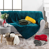Douceur D'Intérieur FLANOU Plaid, Polyester, Bleu, 125 X 150 Cm Couettes et couettes Naty Shop
