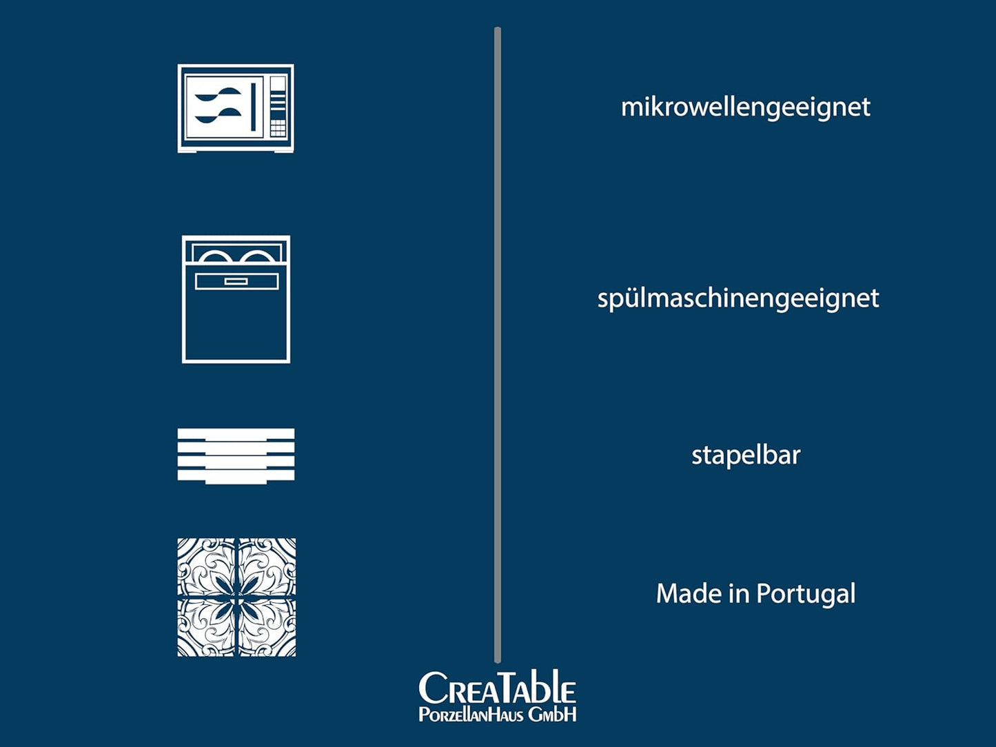 Creatable, 30007, Série Soft Touch, Service de Vaisselle 2 Pièces, Service à Salade en Grès, Passe au Lave-Vaisselle et au Micro-Ondes, Fabriqué au Portugal