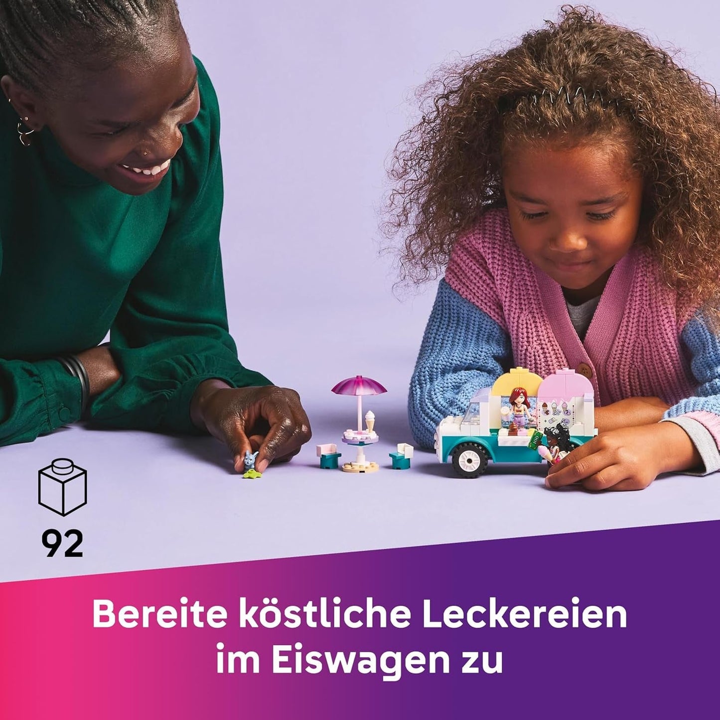 LEGO Friends Heartlake City Ice Cream Truck Pretend Play Set 2 figurines et un lapin ensemble de construction 4 ans filles jouet personnage figurine jouet de construction 42644 Jeux de construction Besuche den LEGO-Store