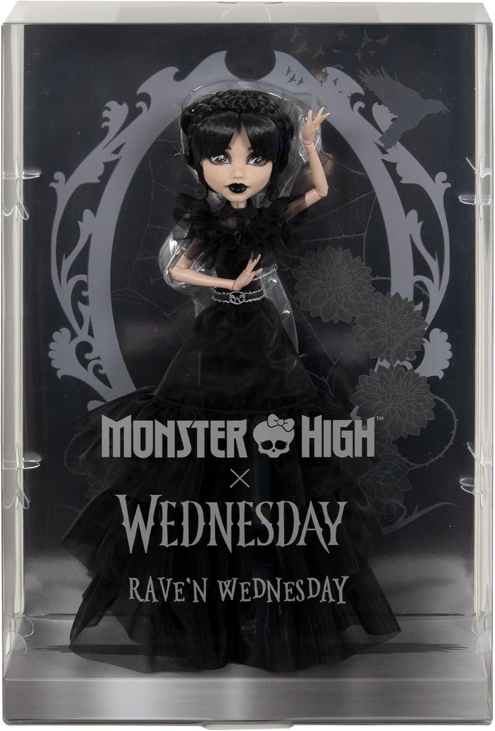 Poupée Monster High Wednesday, figurine de collection Rave'N Wednesday en robe noire inspirée de la scène de danse gothique, accessoires haut de gamme et support de poupée, HXJ03 Naty Shop Dolls
