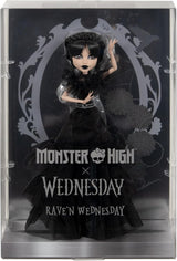 Poupée Monster High Wednesday, figurine de collection Rave'N Wednesday en robe noire inspirée de la scène de danse gothique, accessoires haut de gamme et support de poupée, HXJ03 Naty Shop Dolls