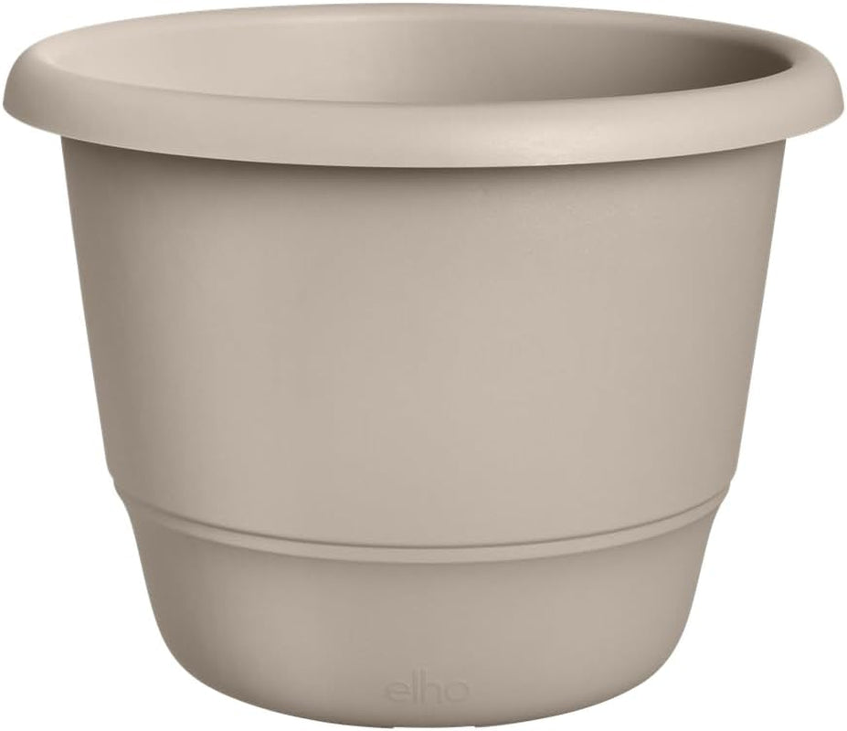 elho Amiga Round 47 - Pots de fleurs intérieurs et extérieurs - 100% plastique recyclé - Ø 47,0 x H 35,3 cm - Beige/Beige Champignon