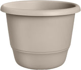 elho Amiga Round 47 - Pots de fleurs intérieurs et extérieurs - 100% plastique recyclé - Ø 47,0 x H 35,3 cm - Beige/Beige Champignon