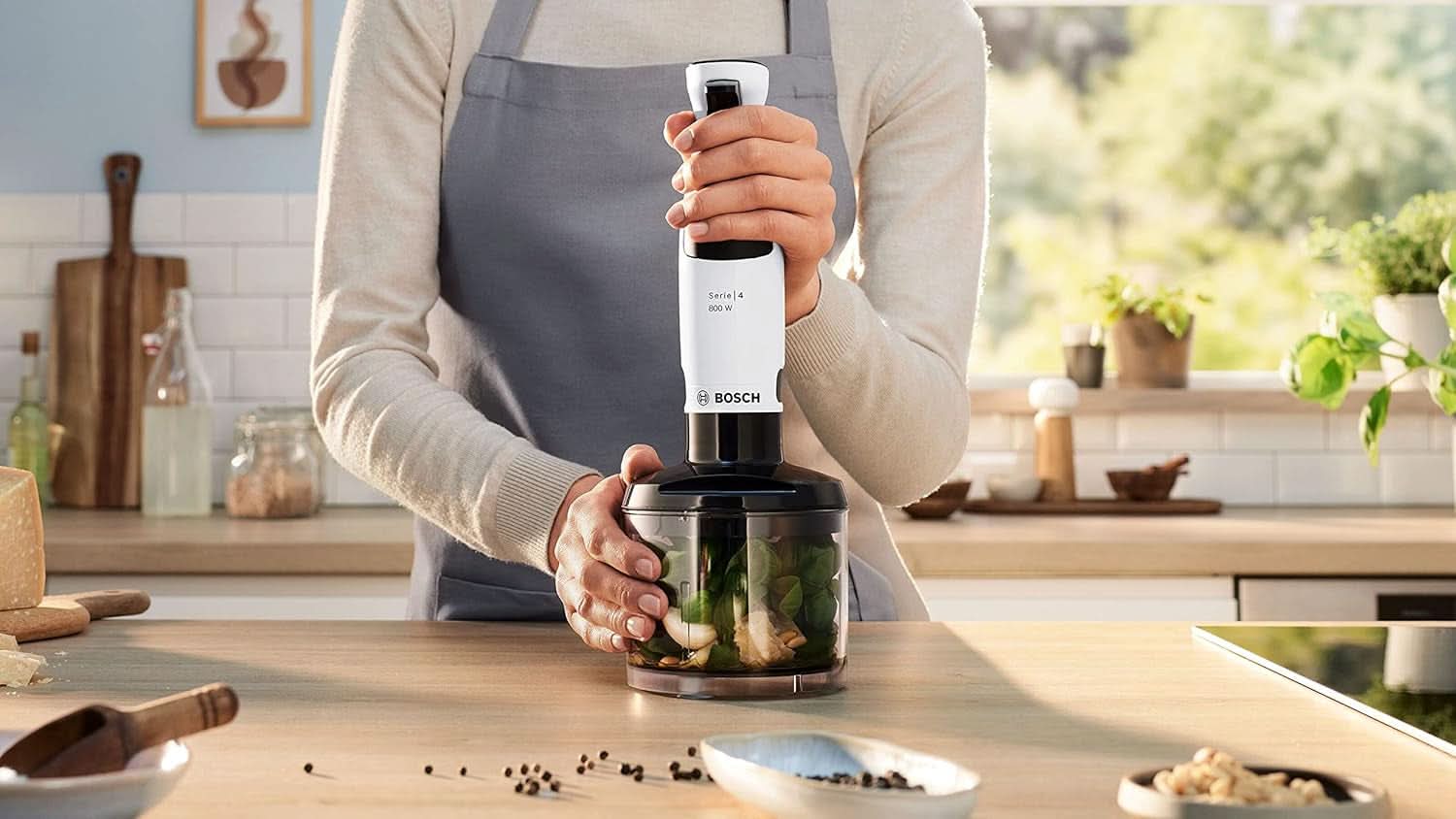 , Mélangeur Stab, Ergomaster Série 4, Moteur 800 Watts, Contrôleur de vitesse, Quattroblade Kitchen Naty Shop