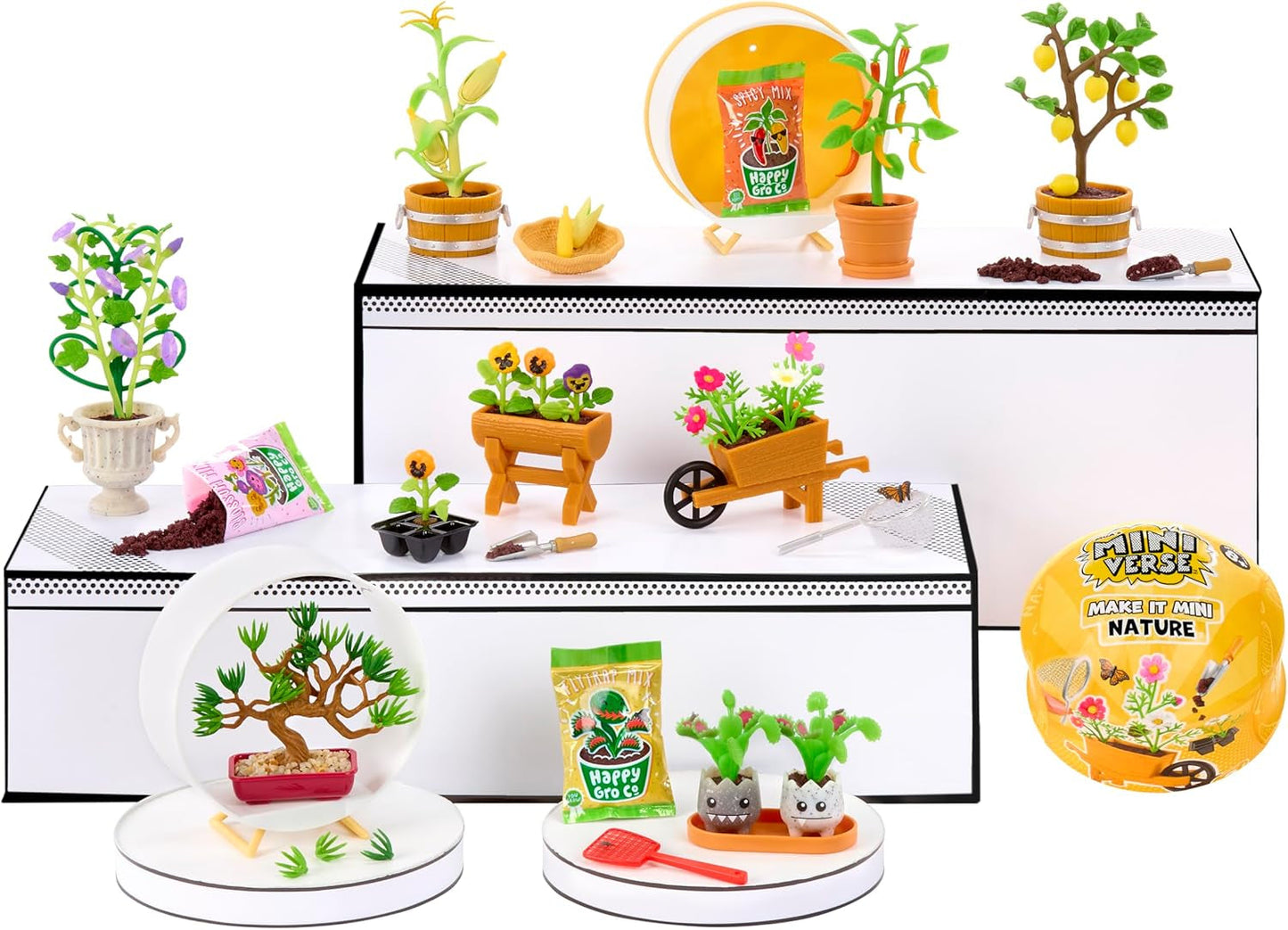 MGA Miniverse Make It Mini Nature 3 Series – Mini objets de collection, ensemble de jeu artisanal, répliques de plantes, jouets, fleurs, pour collectionneurs et enfants à partir de 8 ans