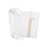 Parure de Lit Nacelle Blanc et Rose, 1 Drap-Housse, 1 Drap de Dessus avec Broderie en Ruban Aïda et 1 Taie d'Oreiller, 100% Coton, Fabriquée en Italie Naty Shop Couettes & Couettes Taupe