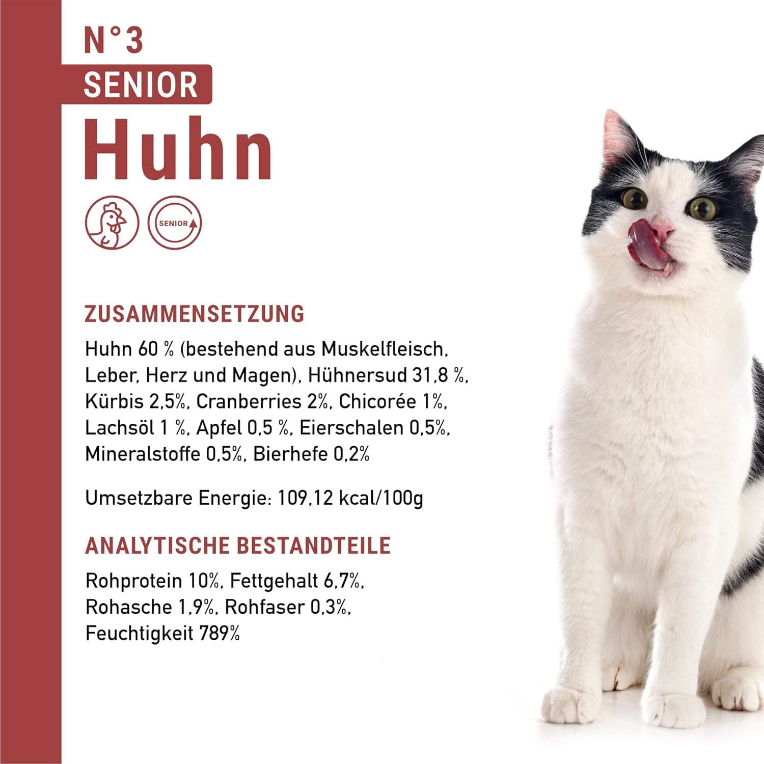 catz finefood Senior Collection Katzenfutter nass - Premium Nassfutter für Ihre Senior Katze - getreidefree, ohne Zucker, hoher Fleischanteil, Vitamine & Mineralien (6 x 200g Dose)